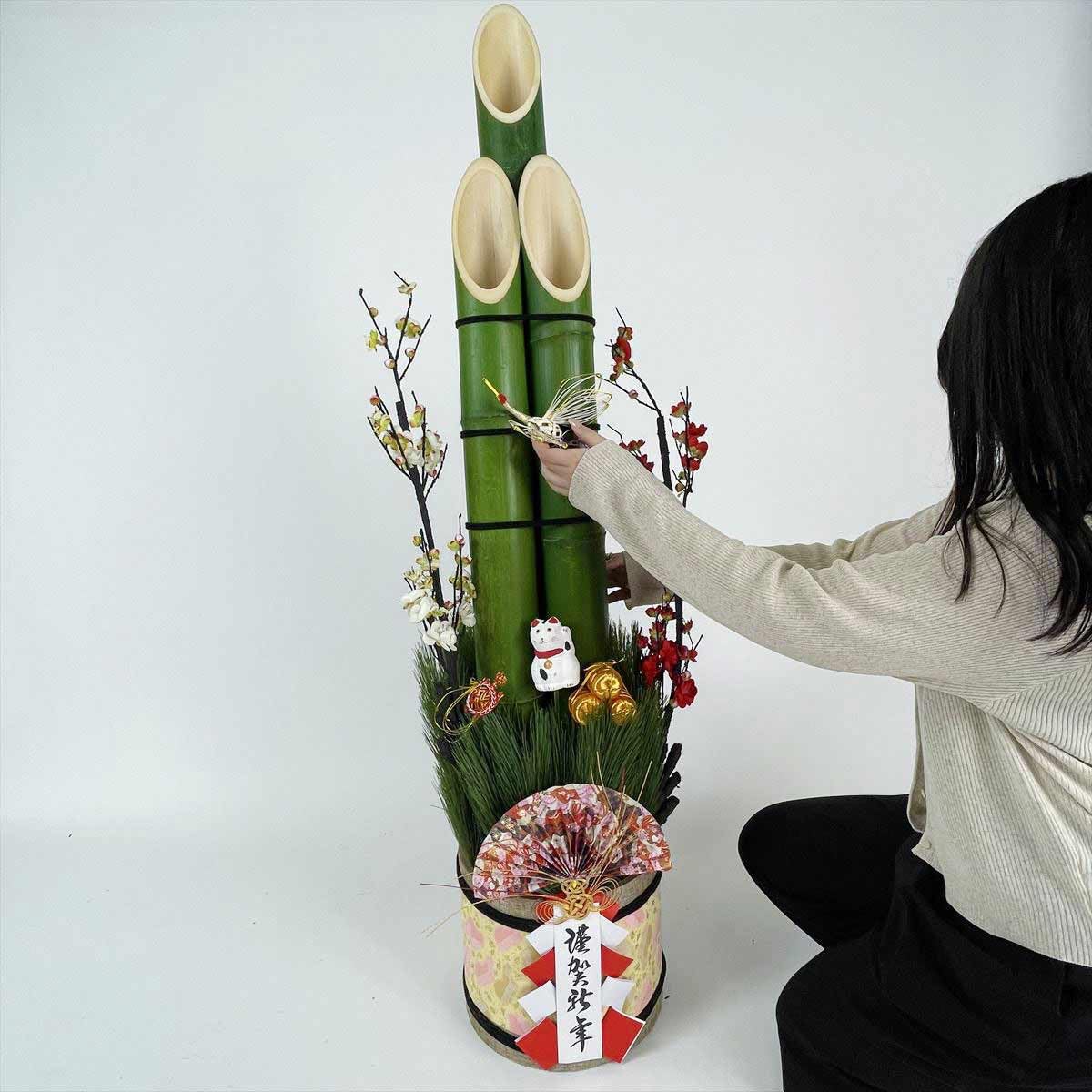 Amazon | 彩竹門松 1台 直径31×高さ150cm 冬の装飾 イベント お正月